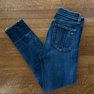 rag & bone high rise dark wash skinny jeans 26